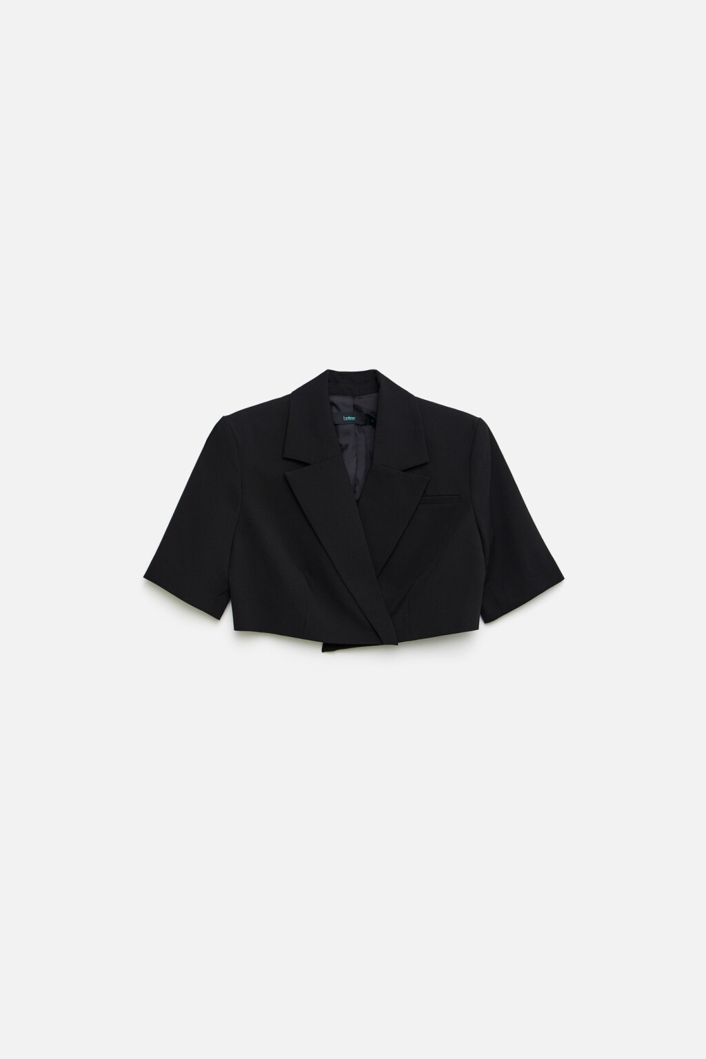 Пиджак укороченный с отложным воротником - цвет черный - 7