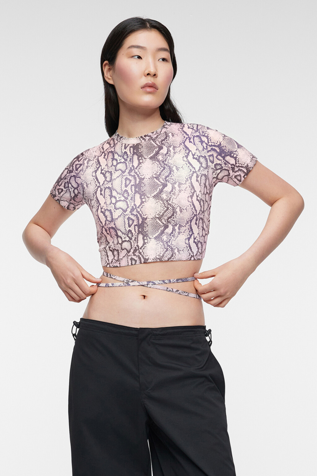 Топ-футболка хлопковый с открытой спиной и завязками - цвет бежевый - 1