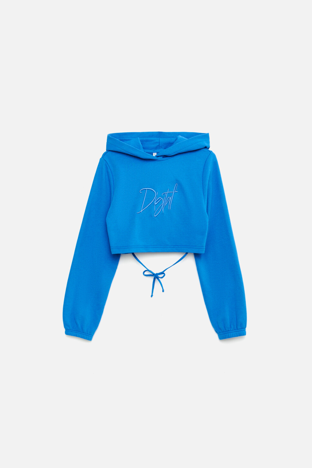 Толстовка укороченная с завязками на спине - цвет синий - 7