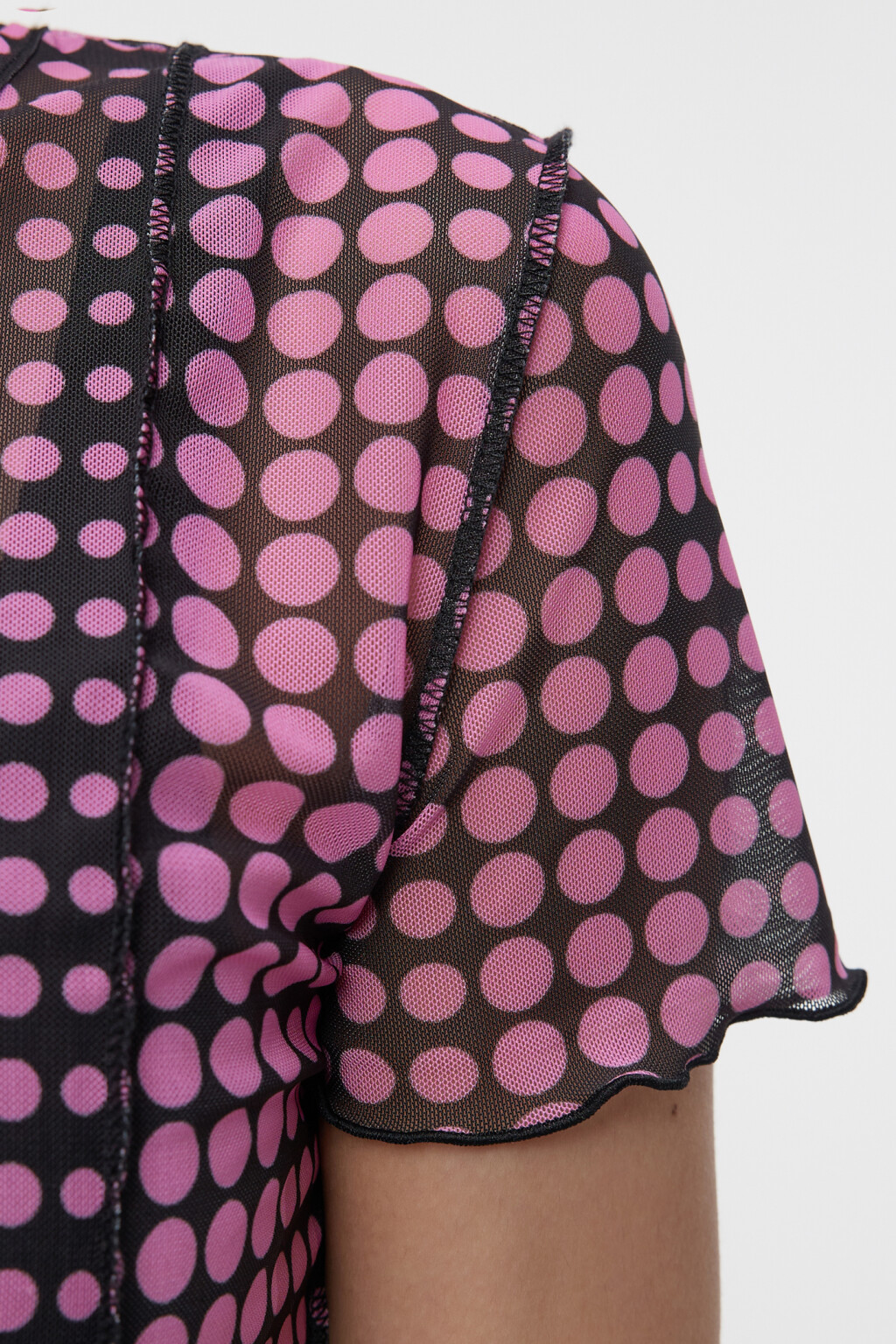 Футболка-топ сетчатая с принтом и волнистыми краями - цвет мультиколор - 5