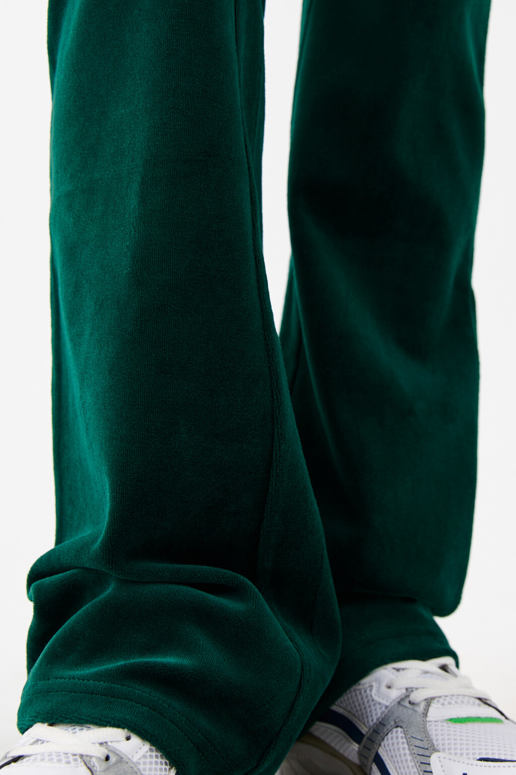 Брюки клеш хлопковые со средней посадкой - цвет зеленый - 6