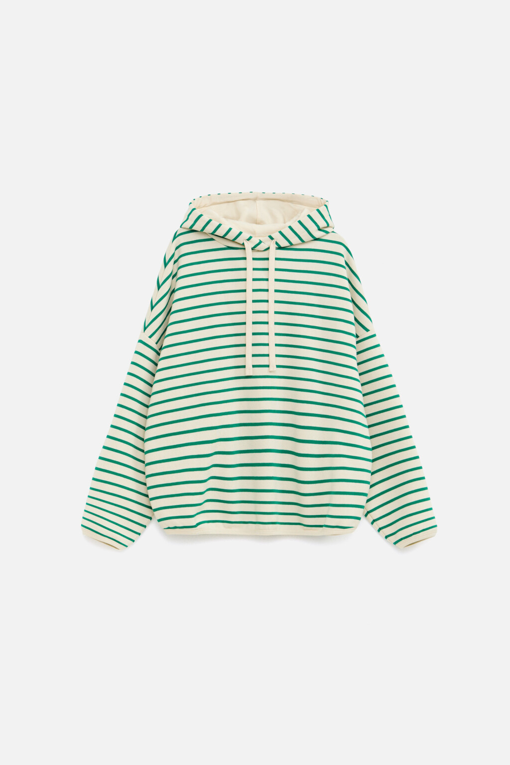 Толстовка хлопковая с капюшоном на завязках - цвет зеленый - 8