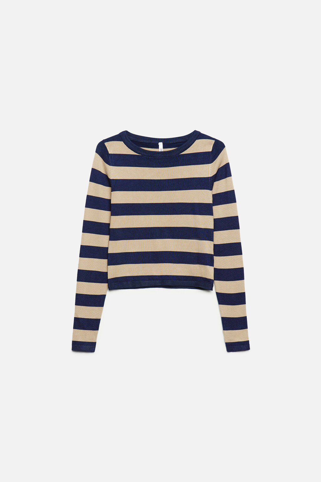 Лонгслив облегающий вискозный в полоску - цвет синий - 9