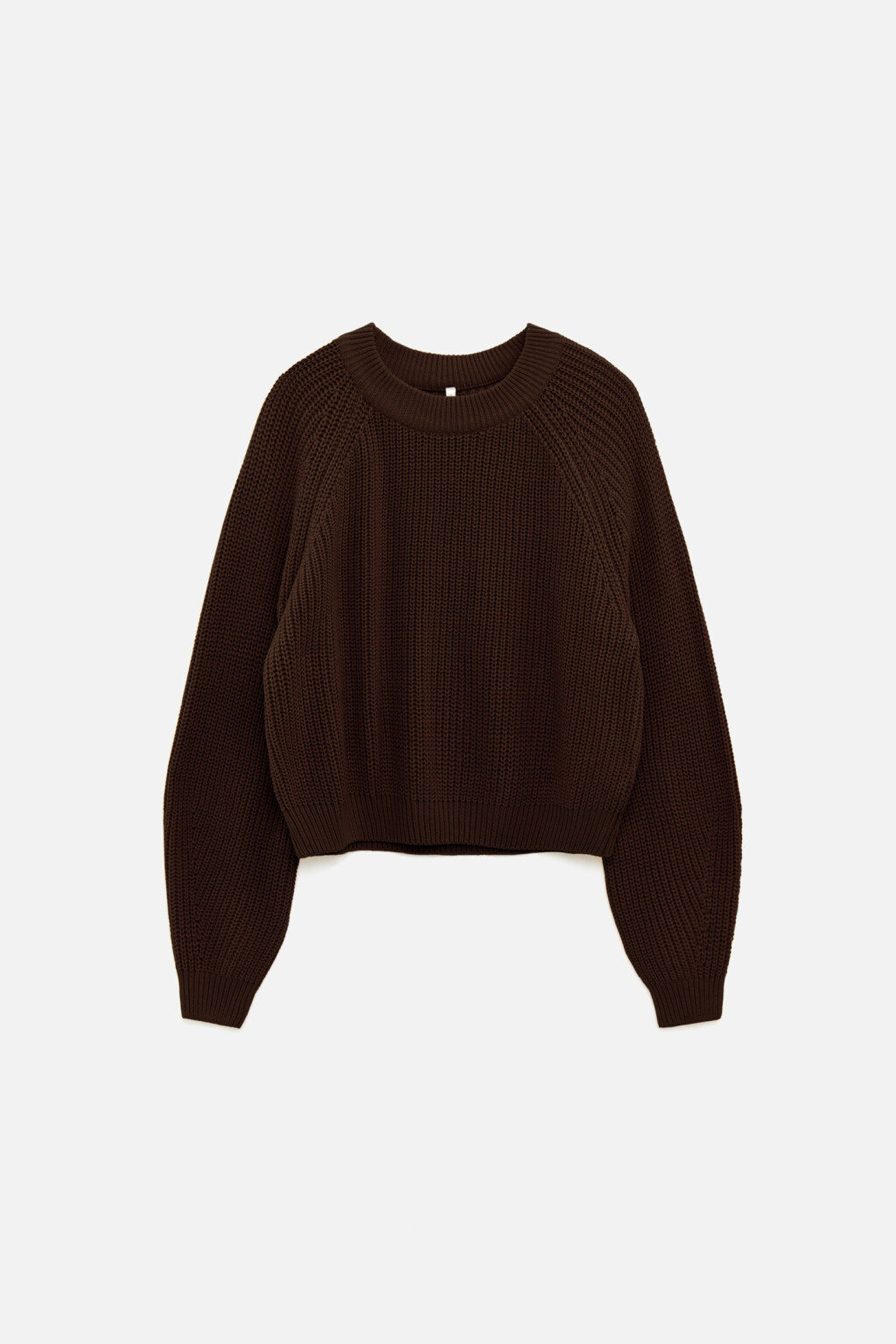 Джемпер толстой вязки с рукавами реглан - цвет коричневый - 7