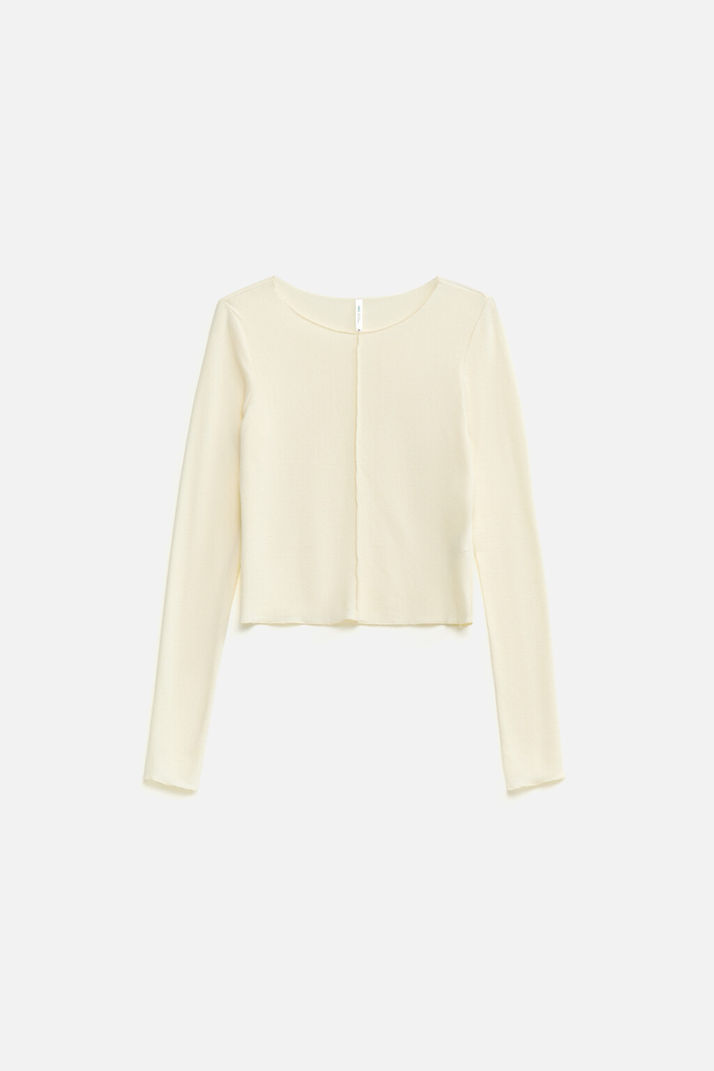 Лонгслив укороченный облегающий - цвет бежевый - 7