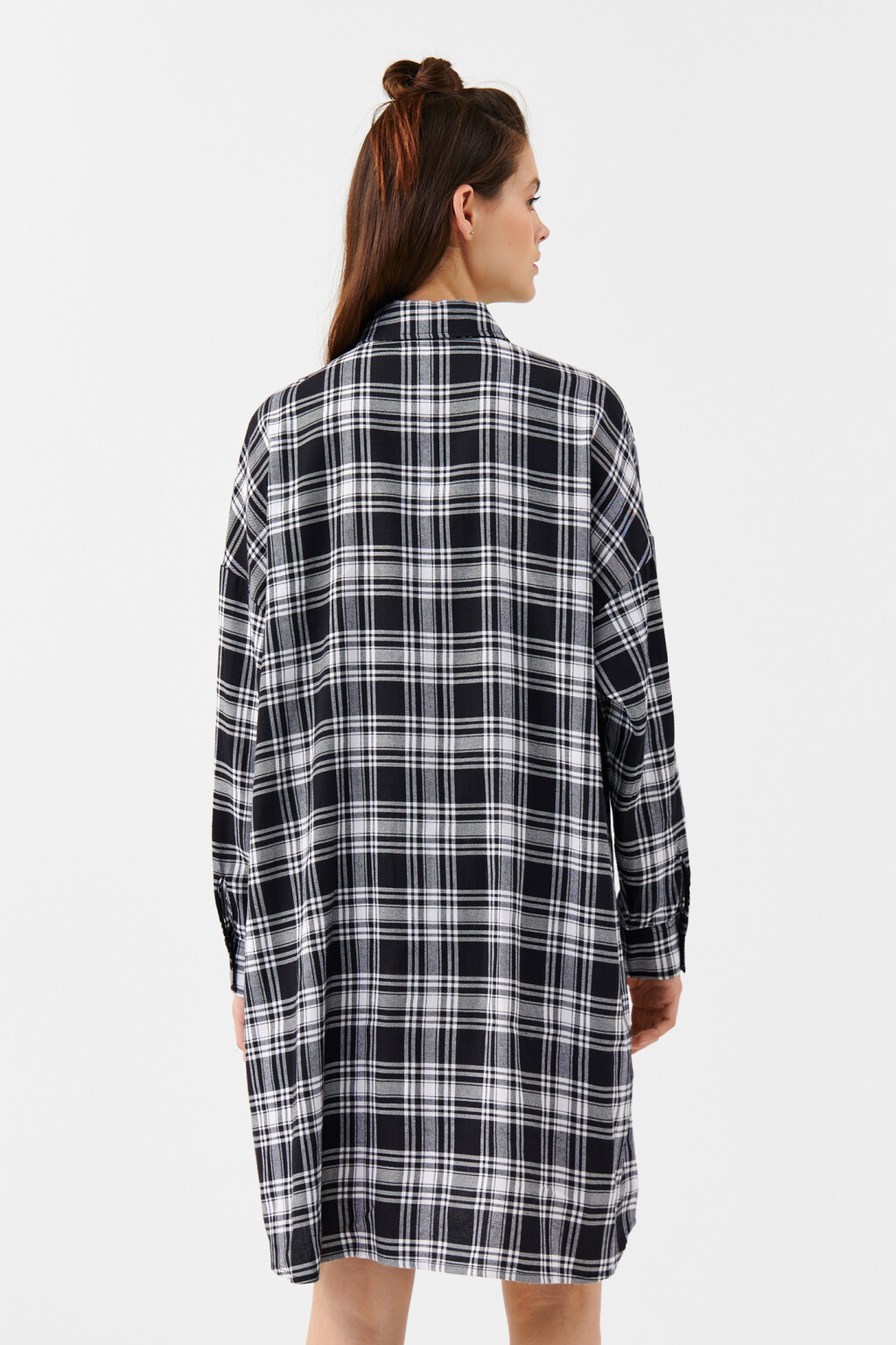 Платье-рубашка oversize с нагрудным карманом - цвет мультиколор - 3