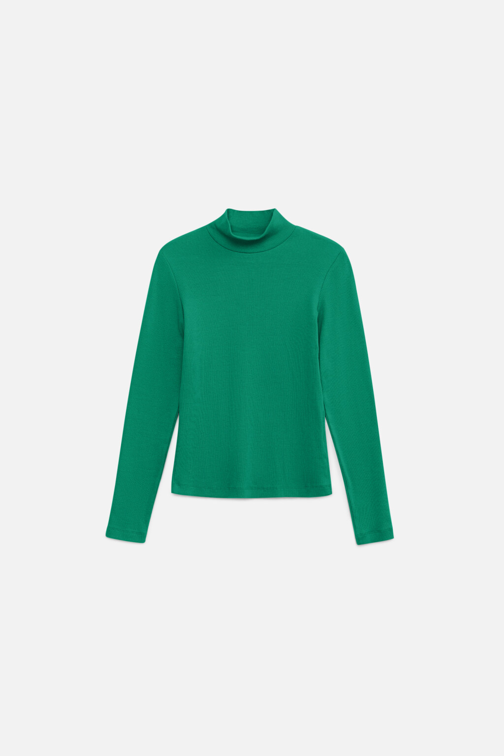 Водолазка облегающая в рубчик - цвет зеленый - 7