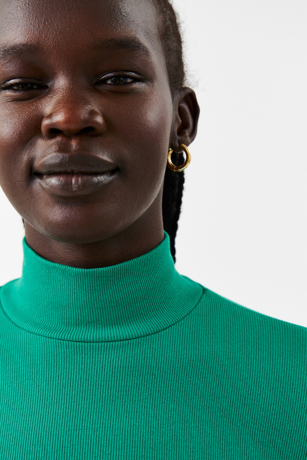 Водолазка облегающая в рубчик - цвет зеленый - 6