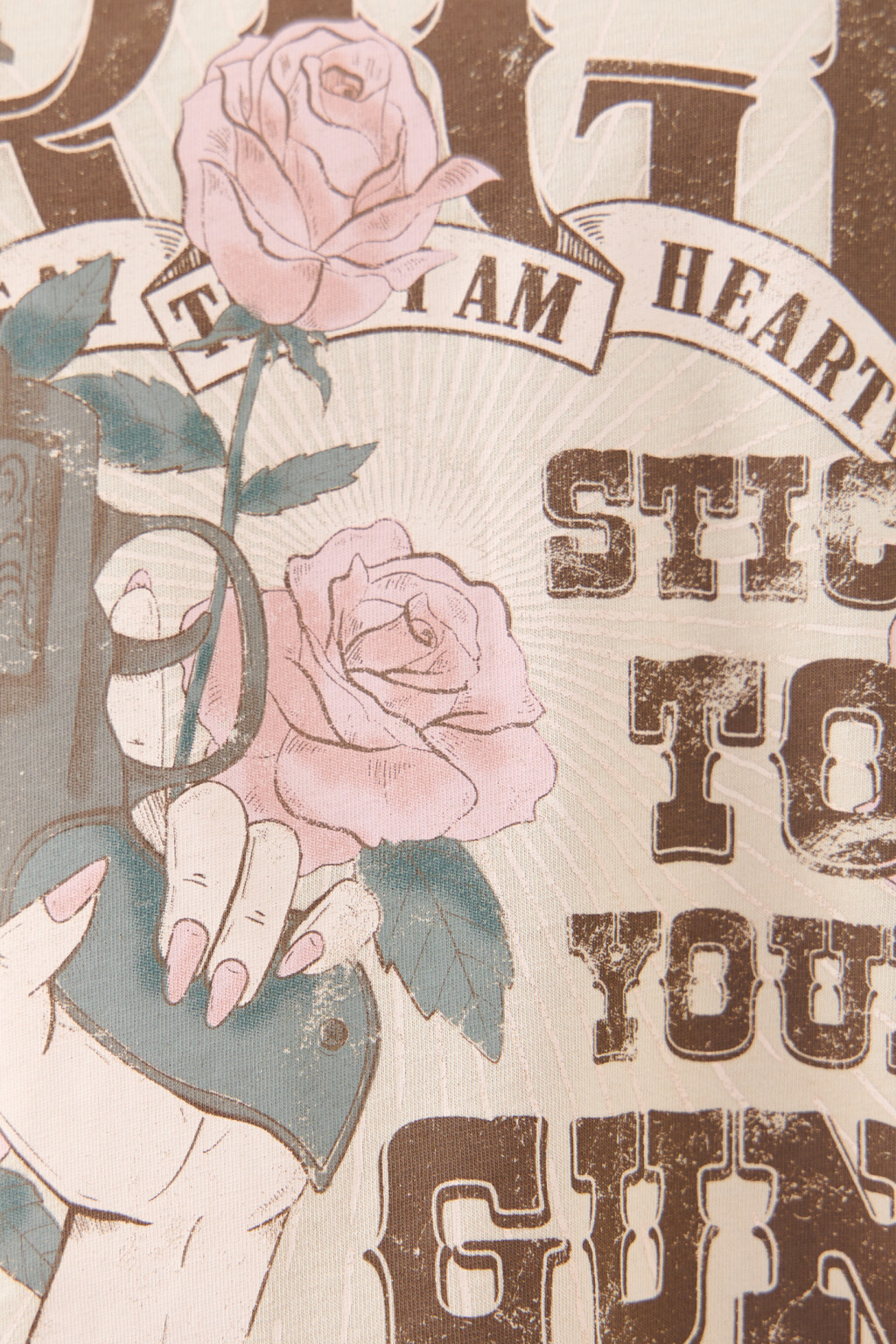 Футболка хлопковая с принтом - цвет бежевый - 5