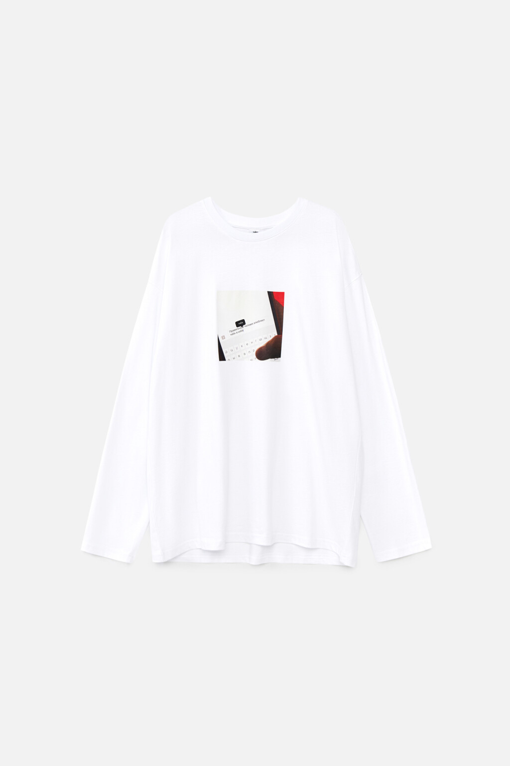 Лонгслив унисекс с принтом eto znak - цвет белый - 8