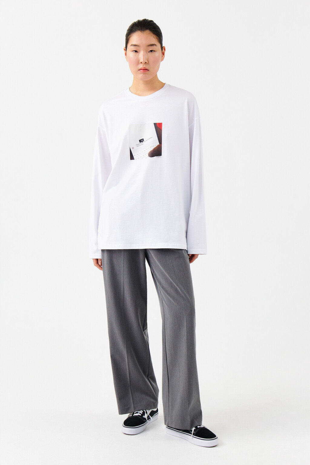 Лонгслив унисекс с принтом eto znak - цвет белый - 4