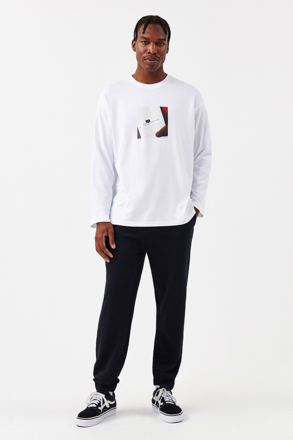 Лонгслив унисекс с принтом eto znak - цвет белый - 7