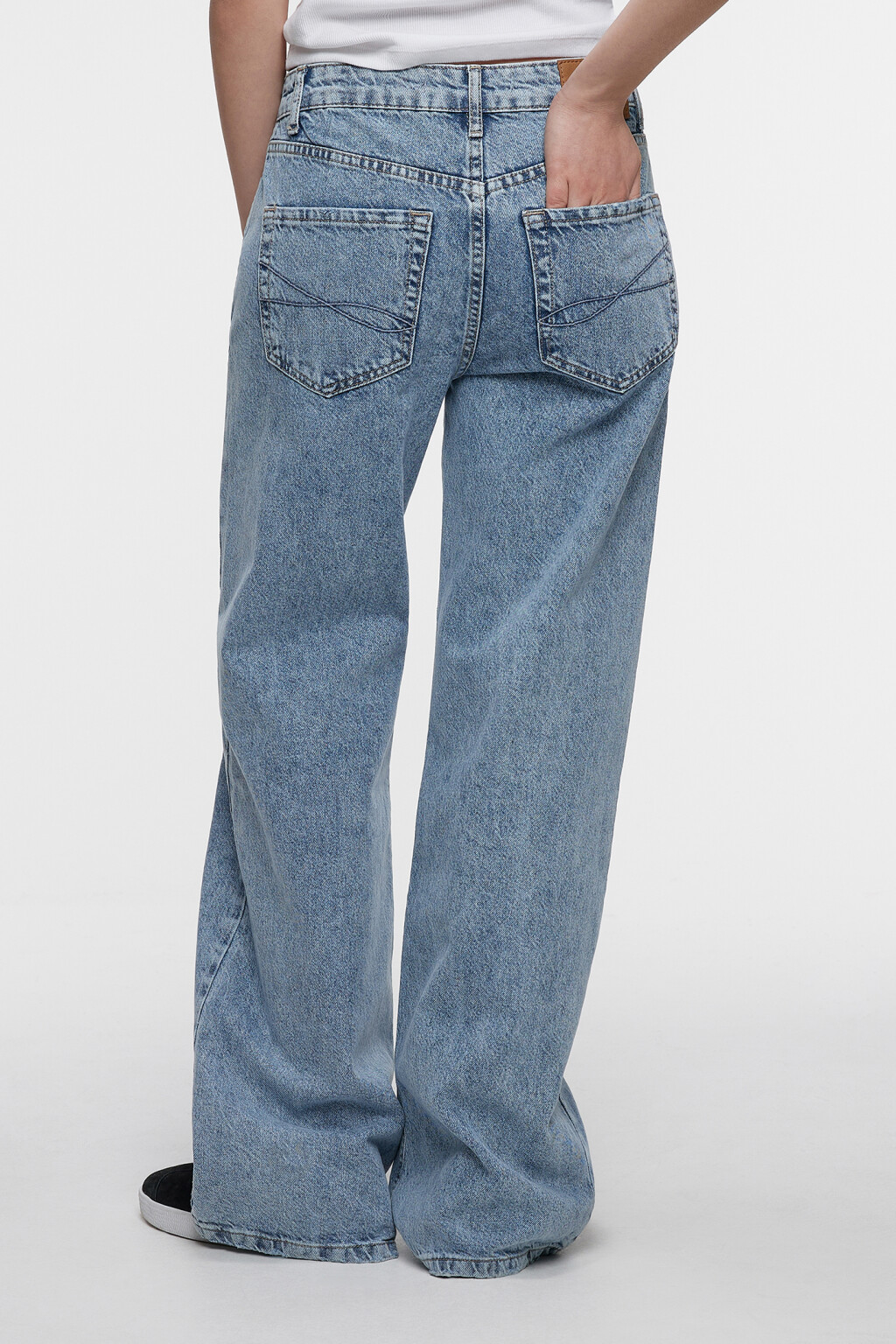 Джинсы wide leg широкие со средней посадкой - цвет голубой - 9