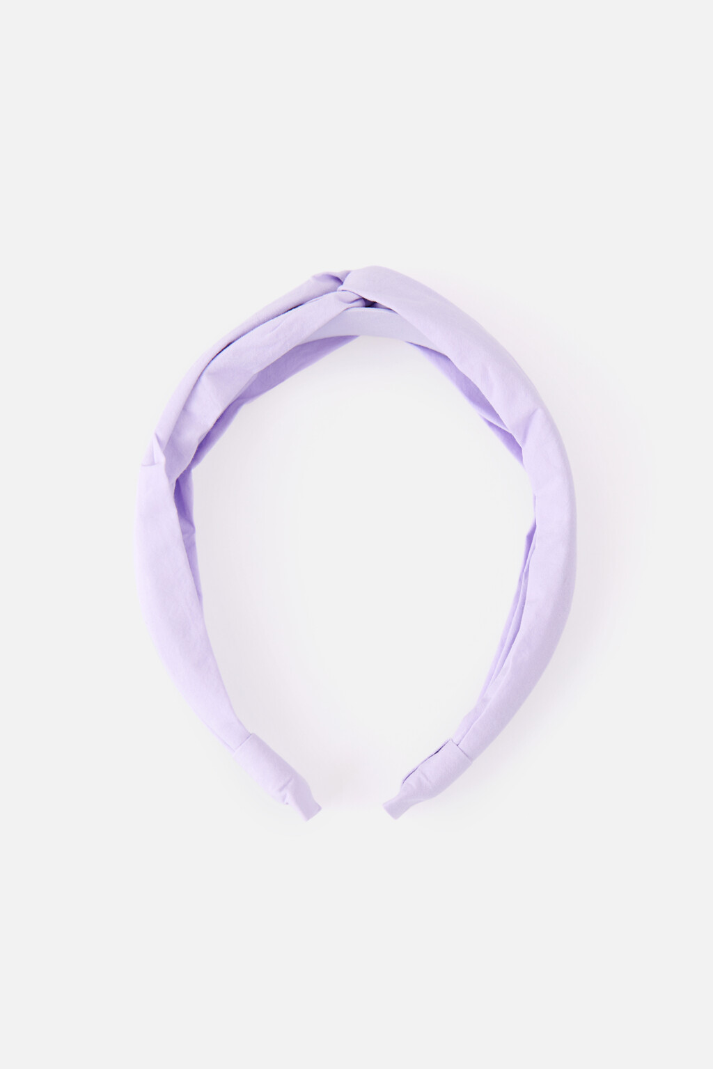 Ободок текстильный с декоративным узлом - цвет сиреневый - 1