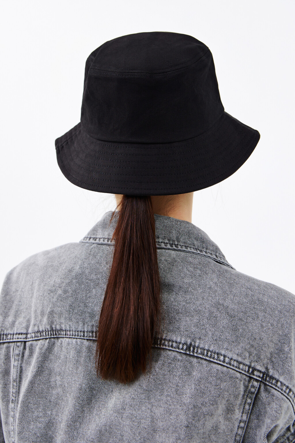 Панама хлопковая с широкими полями - цвет черный - 5