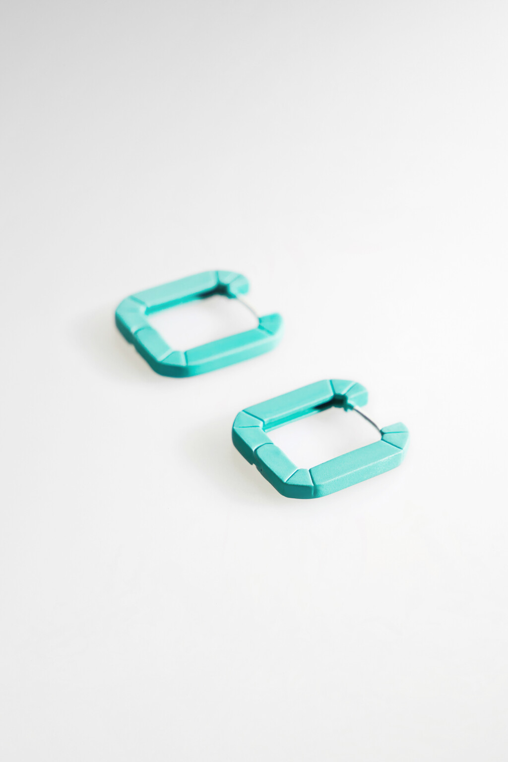 Серьги квадратные с цветным декором - цвет голубой - 3