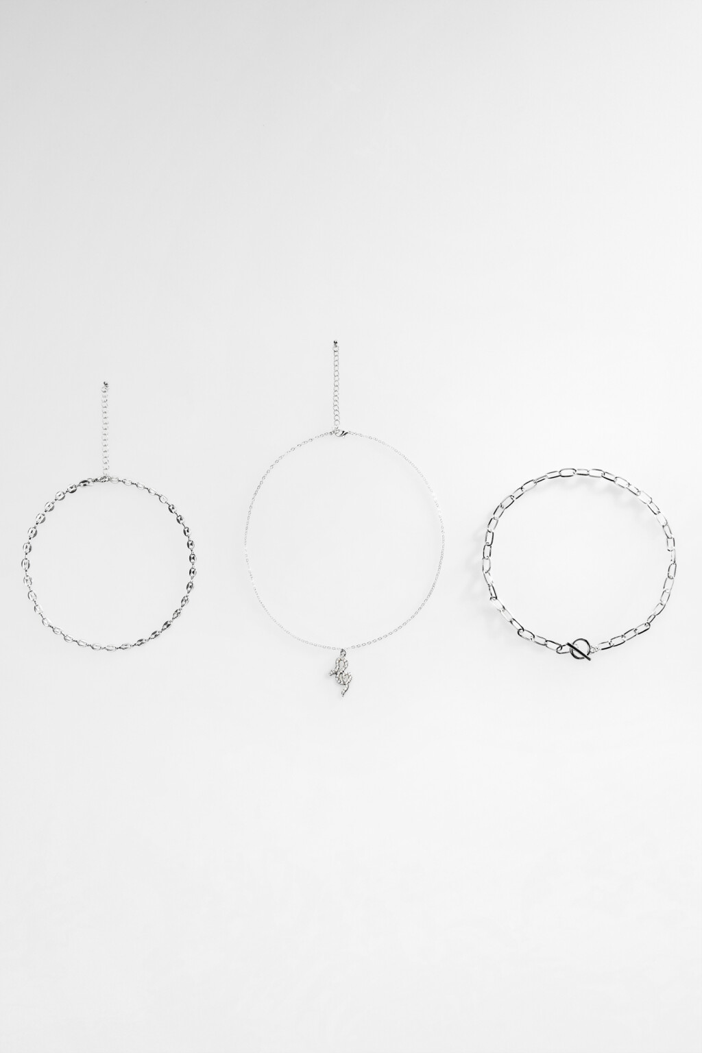 Набор шейных украшений женский - цвет серый - 1