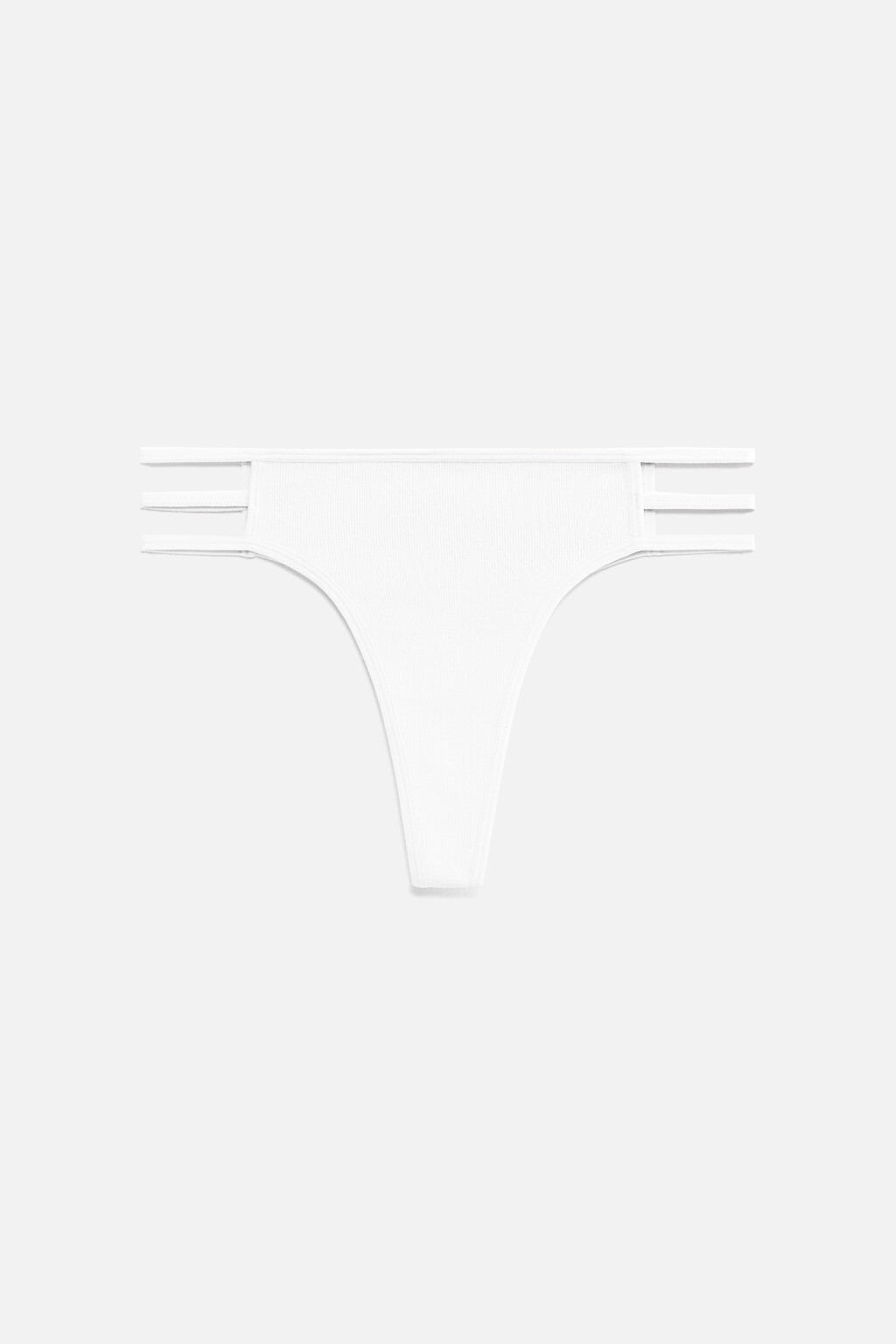 Трусики-стринги с разрезами по бокам - цвет белый - 4