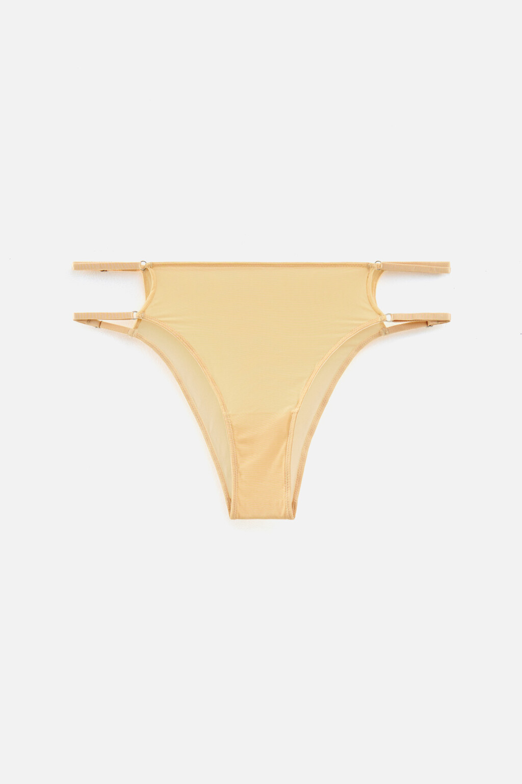 Трусики-танга с бретелями по бокам - цвет бежевый - 4