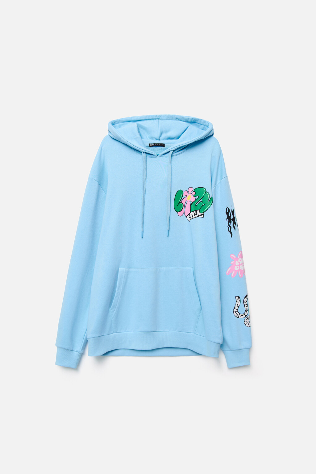 Толстовка хлопковая с принтом - цвет голубой - 7