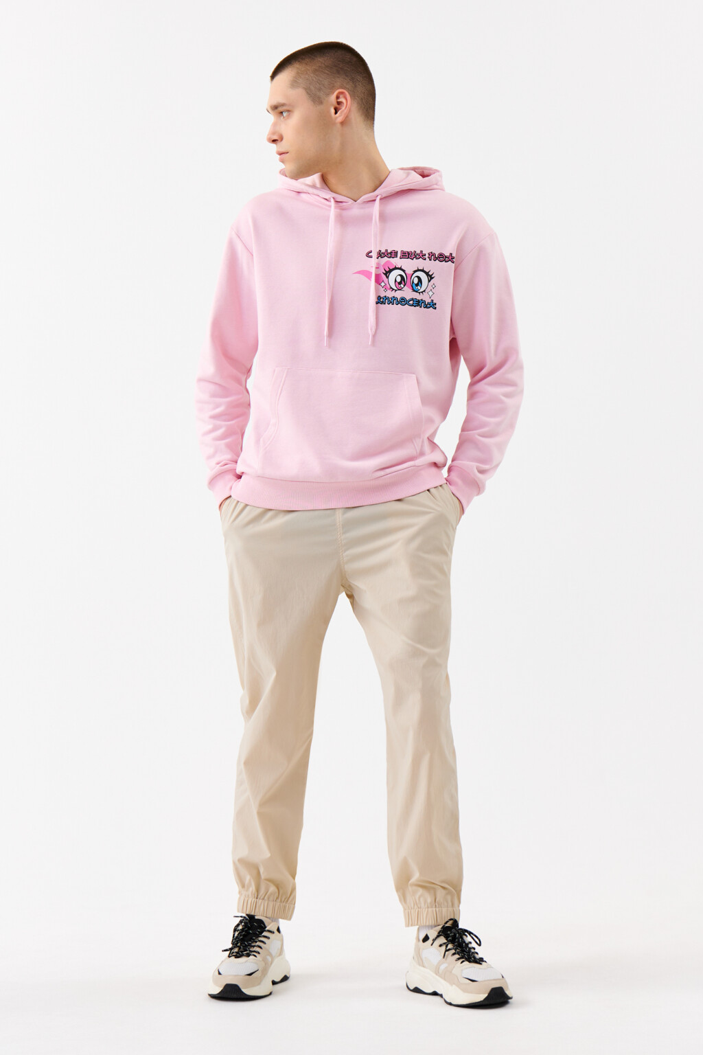 Толстовка хлопковая с принтом - цвет розовый - 4