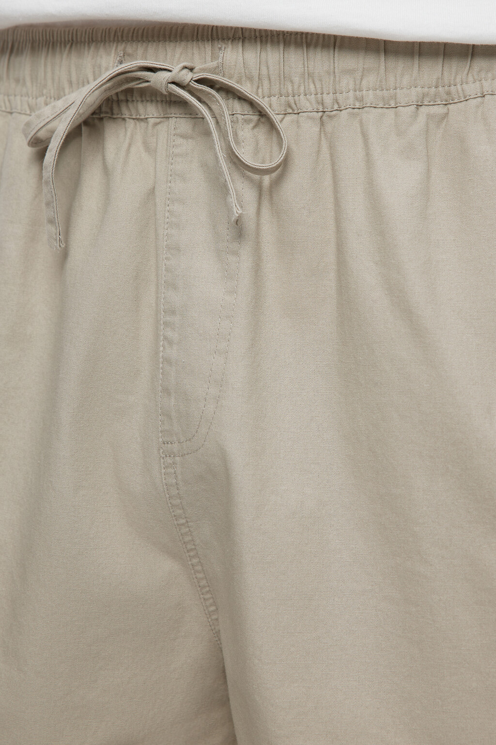 Шорты прямые хлопковые с поясом на завязках - цвет бежевый - 5