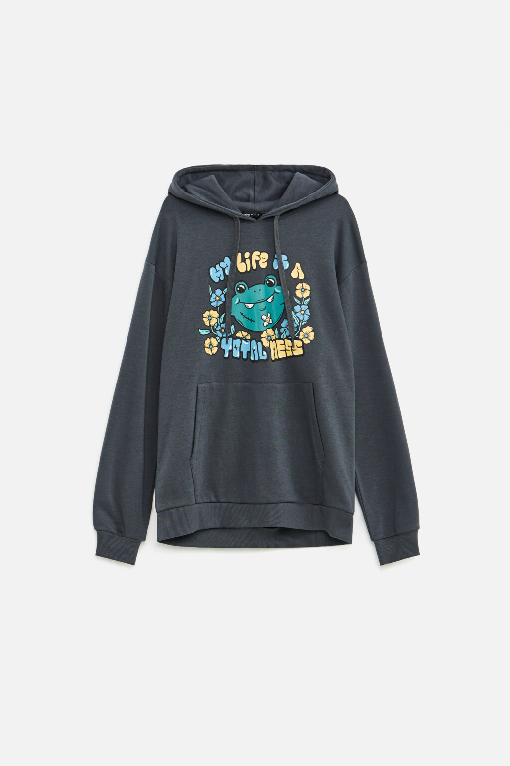 Толстовка хлопковая с капюшоном и принтом - цвет синий - 7