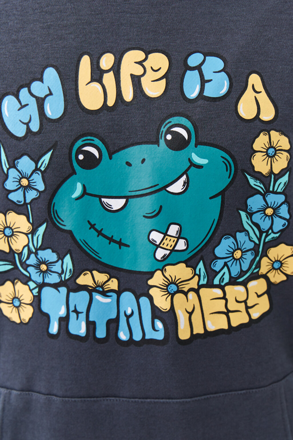 Толстовка хлопковая с капюшоном и принтом - цвет синий - 6