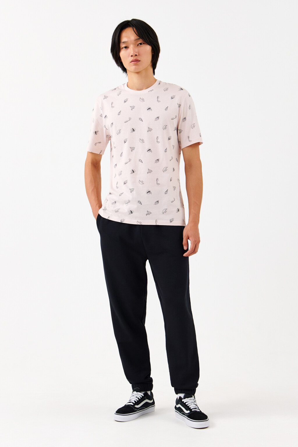 Футболка хлопковая с принтом - цвет розовый - 4