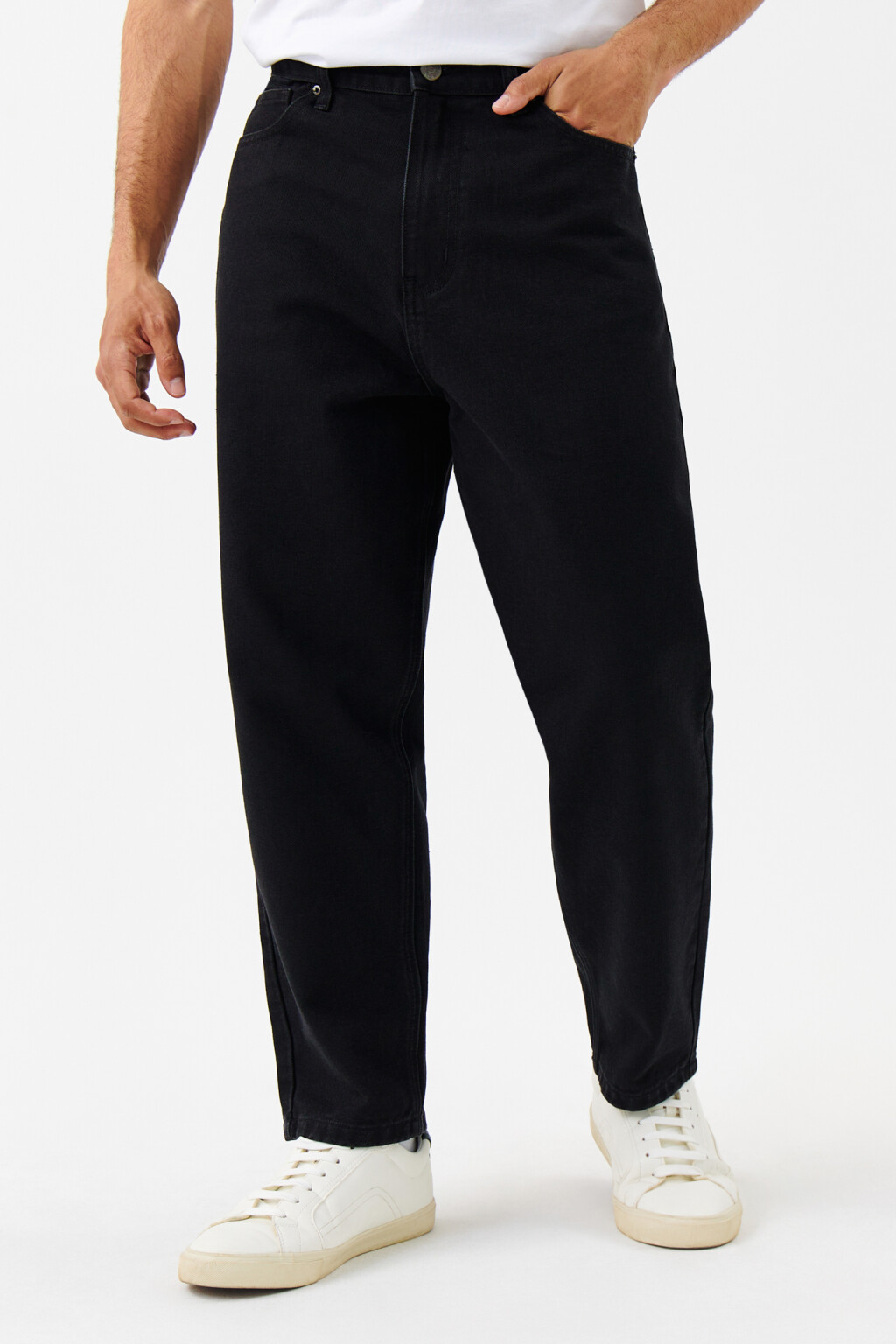 Джинсы прямые со средней посадкой - цвет черный - 1