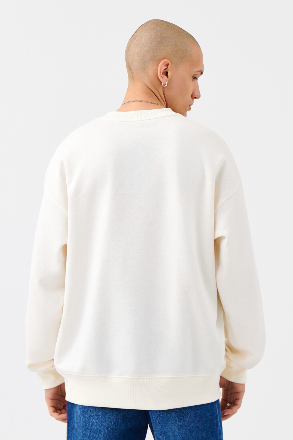 Свитшот хлопковый с принтом - цвет бежевый - 3