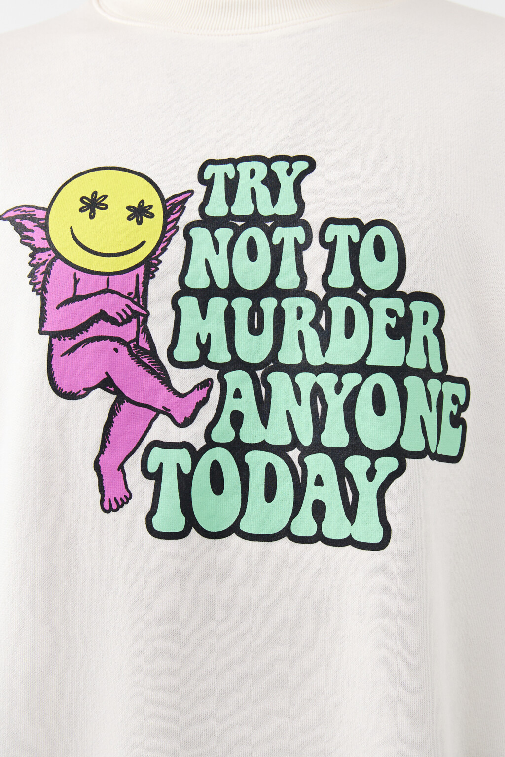 Свитшот хлопковый с принтом - цвет бежевый - 6