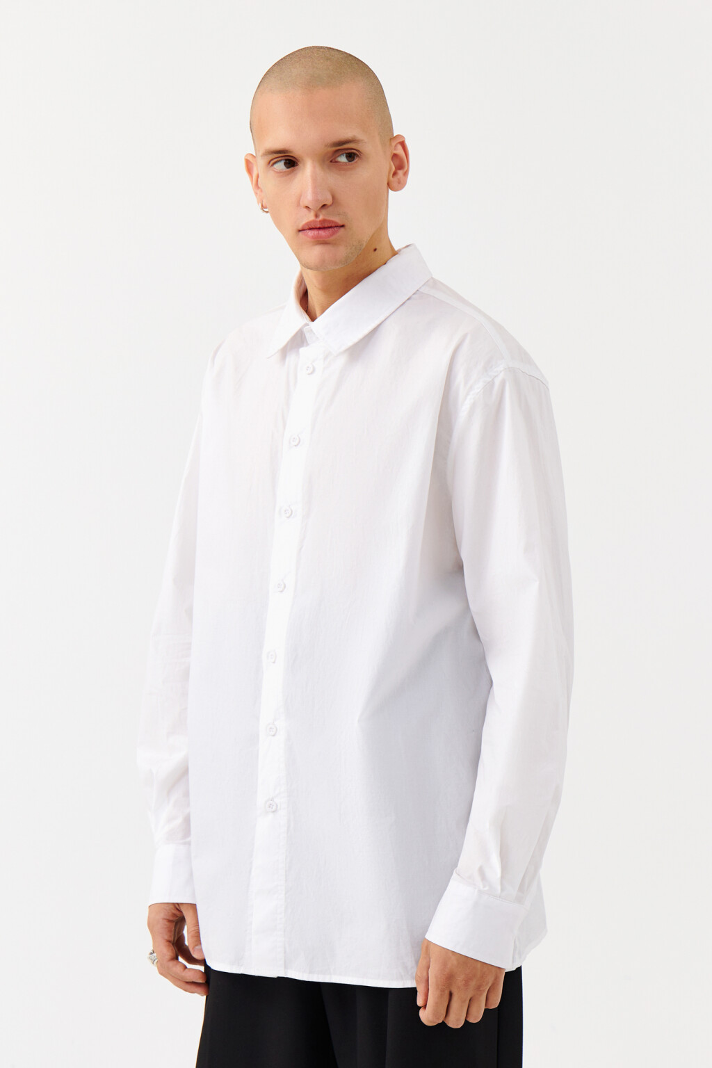 Рубашка хлопковая классическая белая - цвет белый - 2