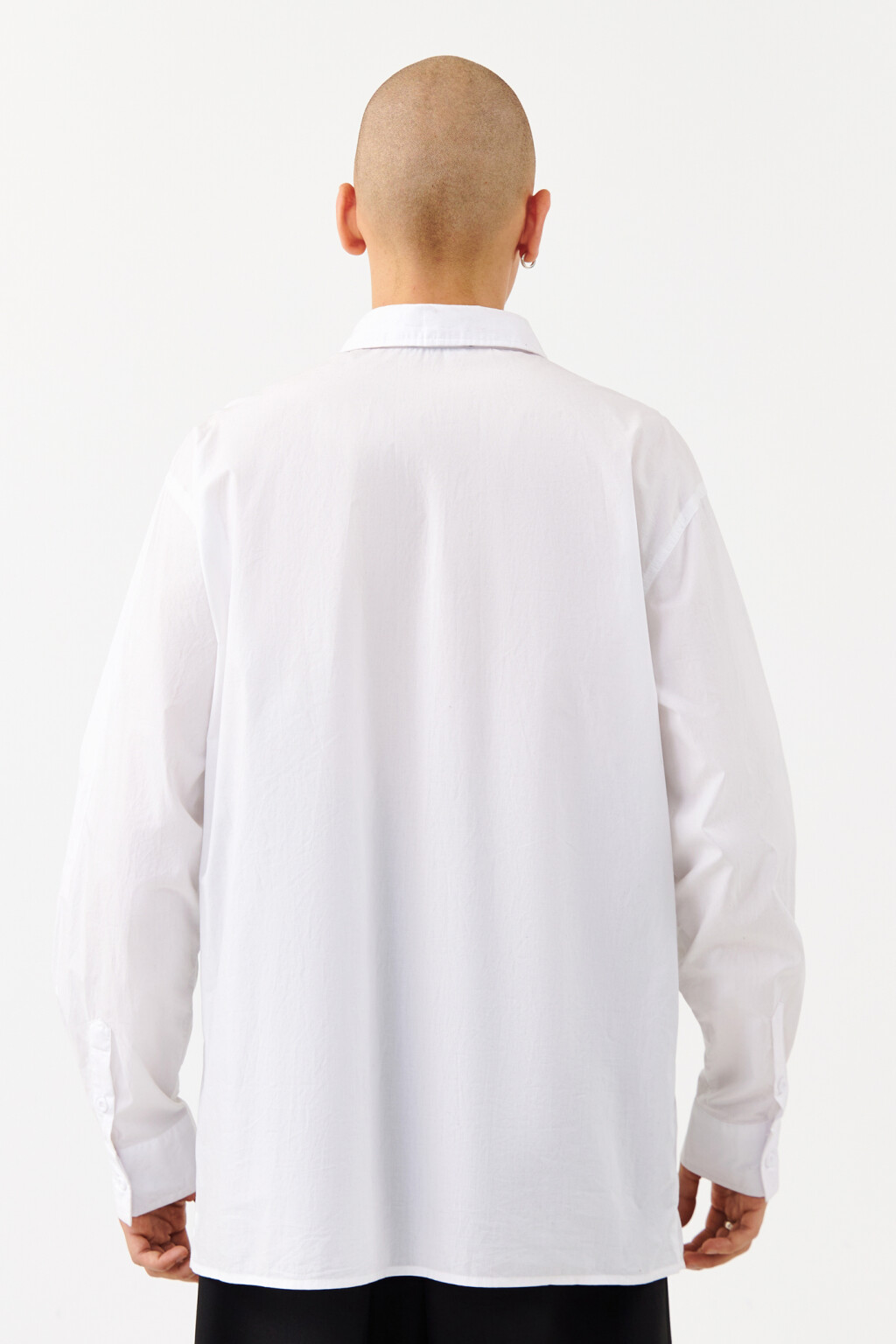 Рубашка хлопковая классическая белая - цвет белый - 3