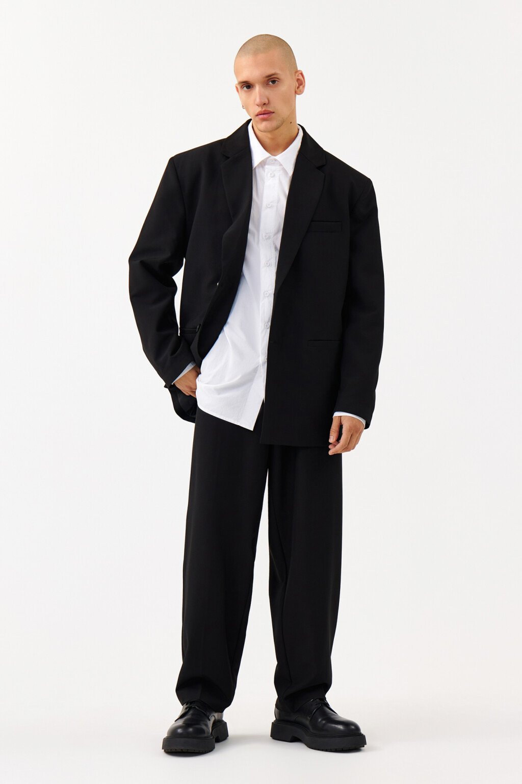 Рубашка хлопковая классическая белая - цвет белый - 4