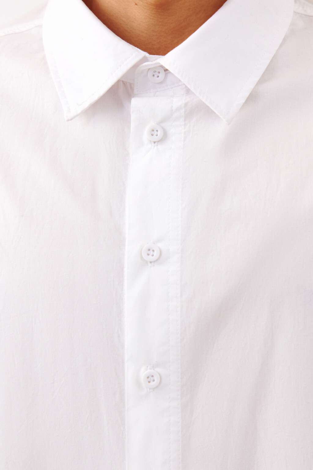 Рубашка хлопковая классическая белая - цвет белый - 5