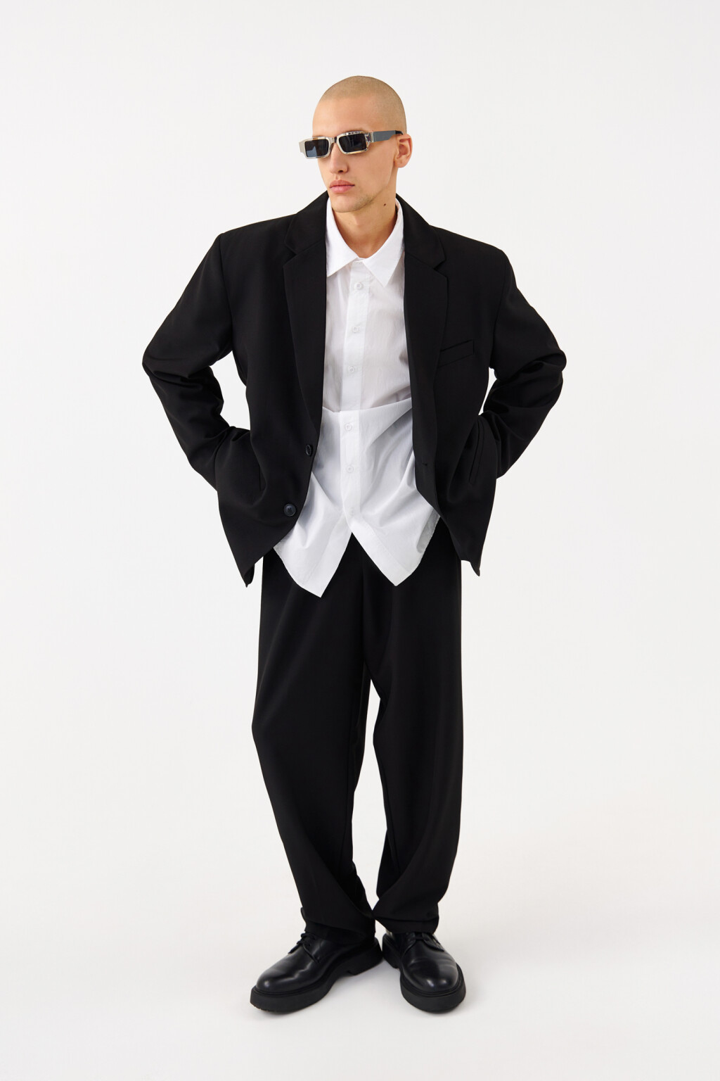 Рубашка хлопковая классическая белая - цвет белый - 7