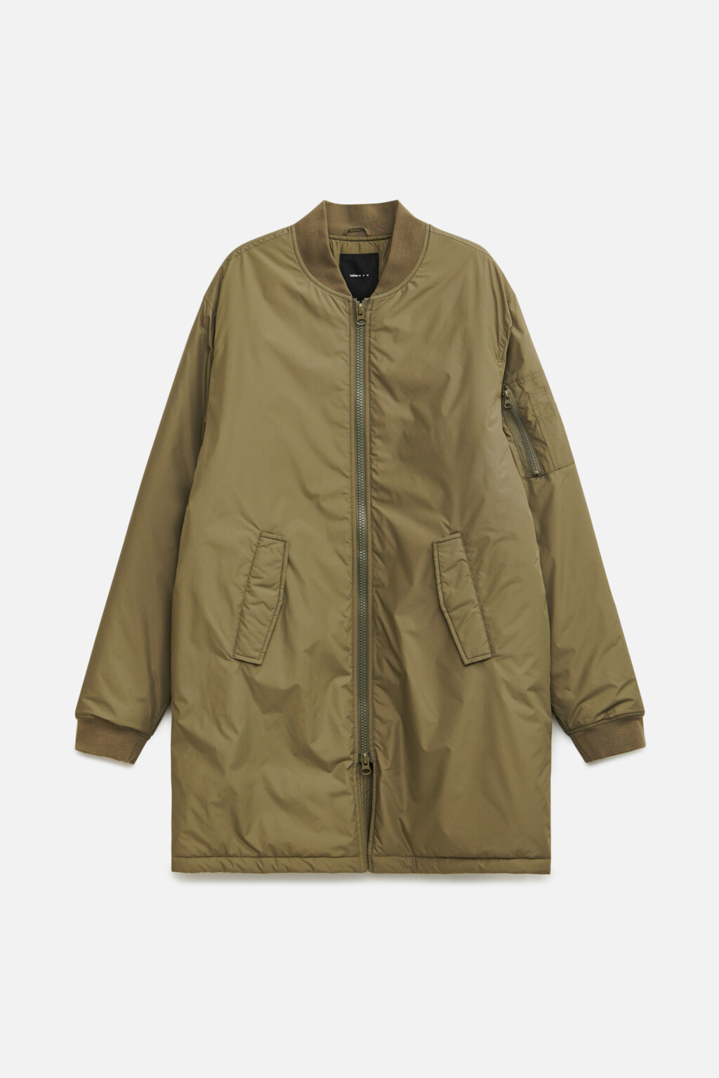 Куртка-бомбер удлиненная с утеплителем - цвет зеленый - 9