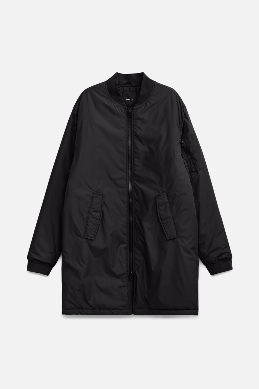 Куртка-бомбер удлиненная с утеплителем - цвет черный - 9