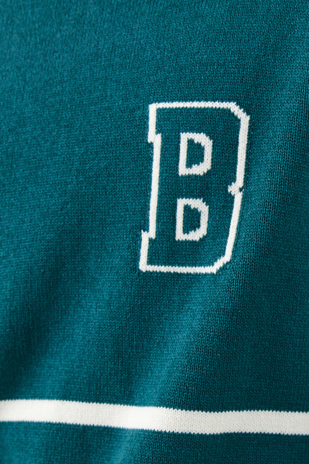 Джемпер хлопковый вязаный с принтом - цвет зеленый - 5