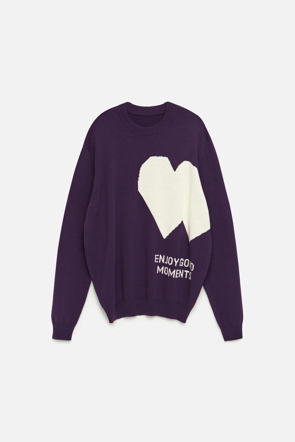 Джемпер хлопковый вязаный с принтом - цвет фиолетовый - 7