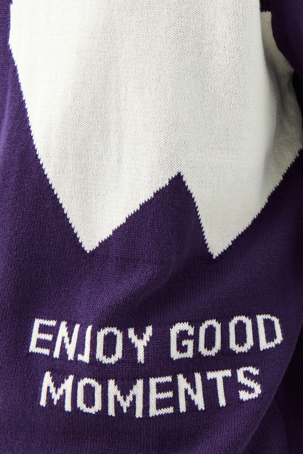 Джемпер хлопковый вязаный с принтом - цвет фиолетовый - 5