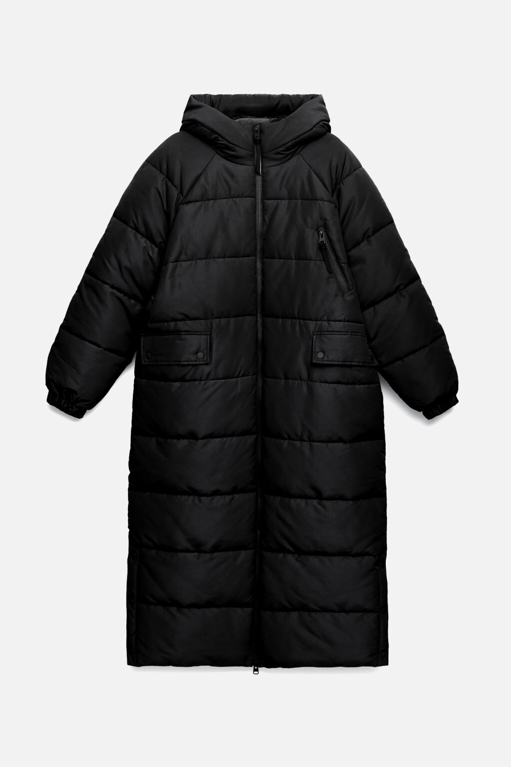 Пальто зимнее стеганое с капюшоном - цвет черный - 10