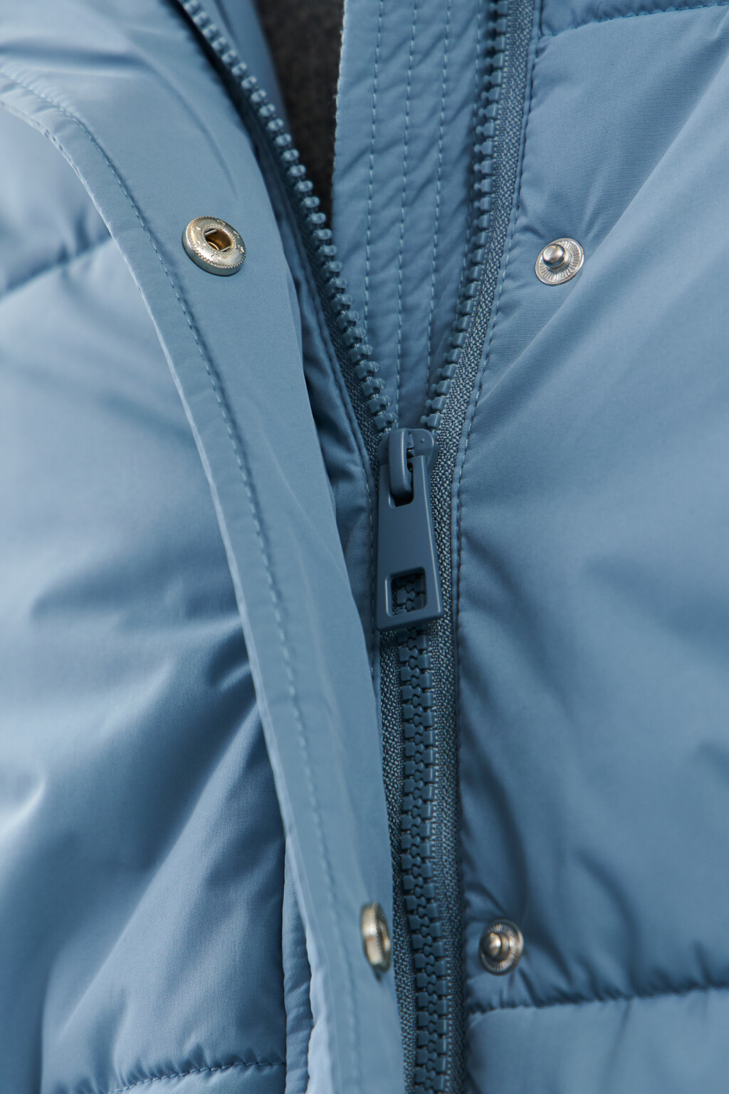 Пуховик стеганый демисезонный с капюшоном - цвет голубой - 5