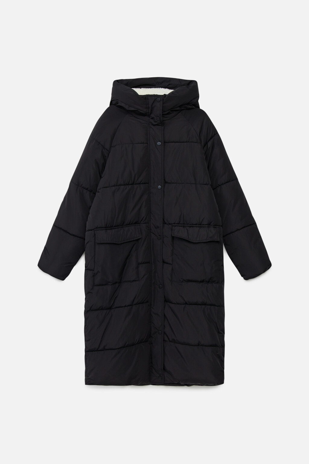 Пальто зимнее утепленное с капюшоном - цвет черный - 9