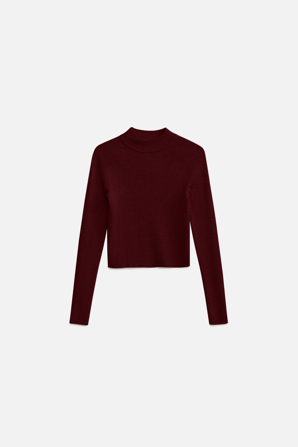 Свитер облегающий тонкой вязки - цвет бордовый - 7