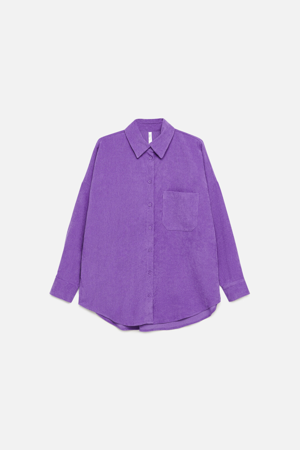 Рубашка oversize с нагрудным карманом - цвет фиолетовый - 8