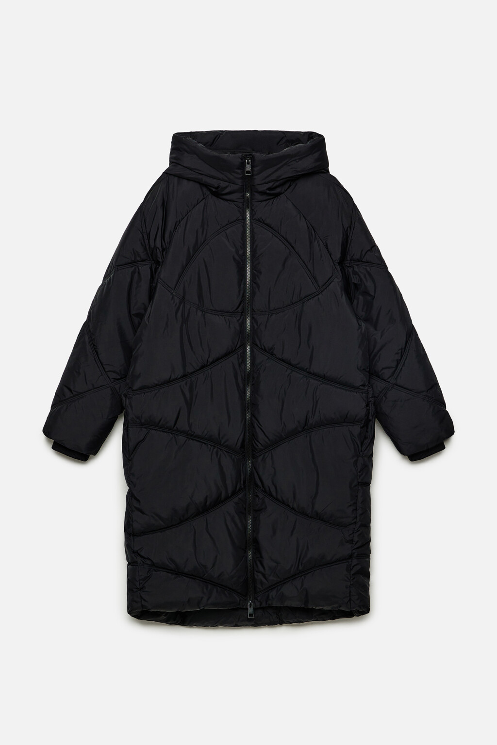 Пальто зимнее стеганое утепленное - цвет черный - 8