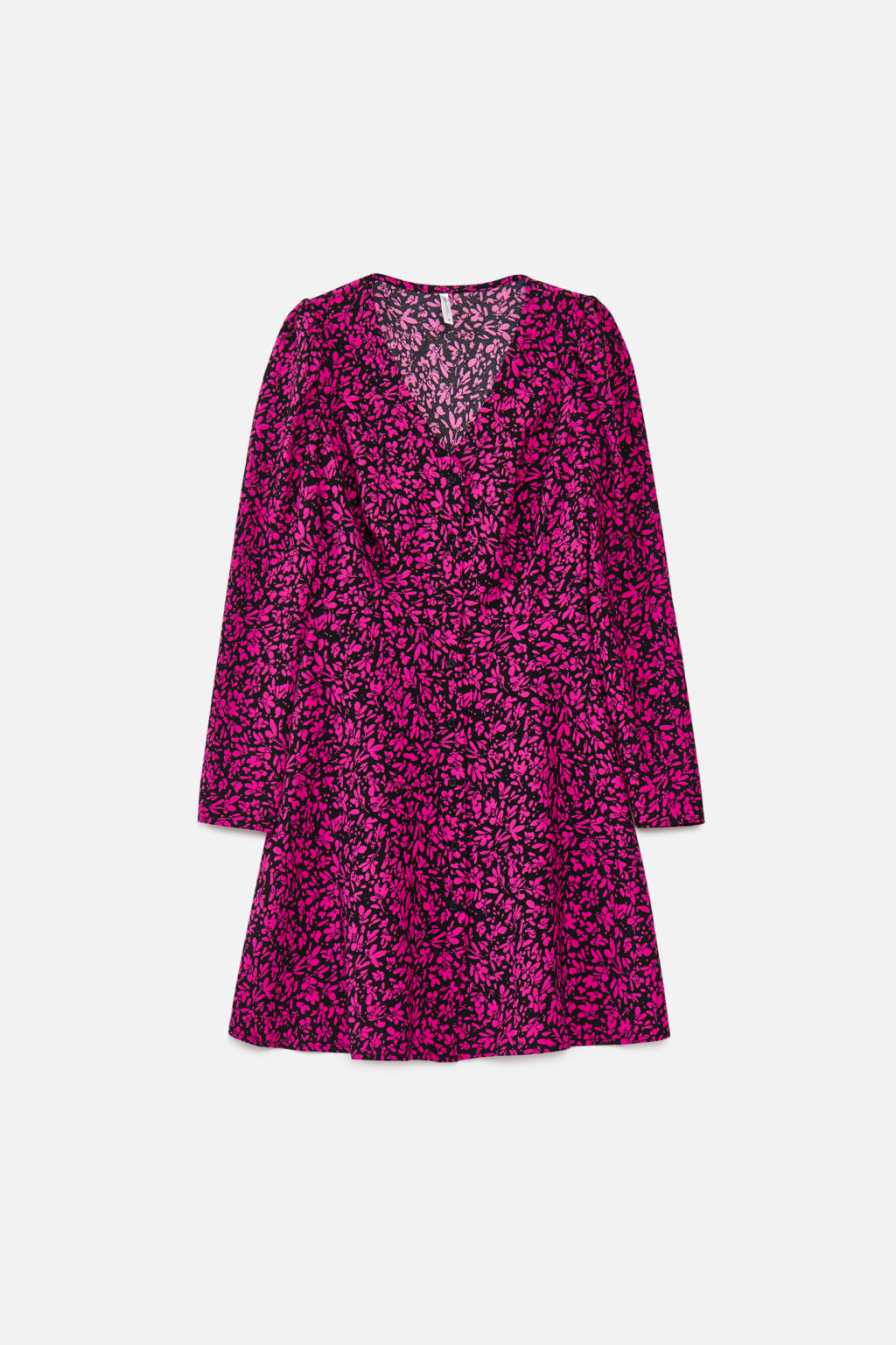 Платье мини с длинными рукавами - цвет розовый - 7