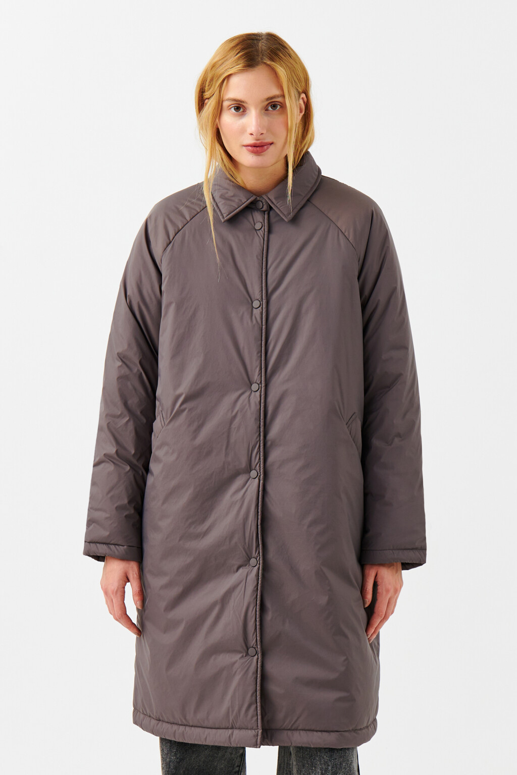 Куртка-рубашка удлиненная ультралегкая - цвет серый - 1